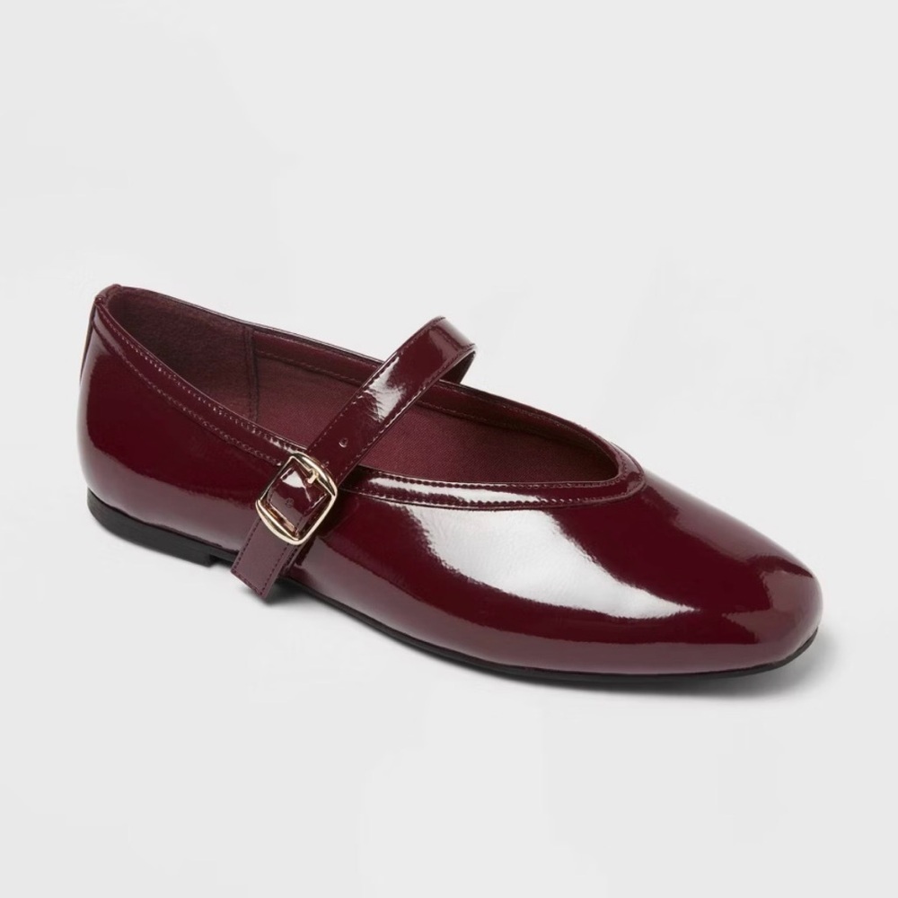 Elena Mary Jane Flats with Memory Foam Insole – A New day Burgundy